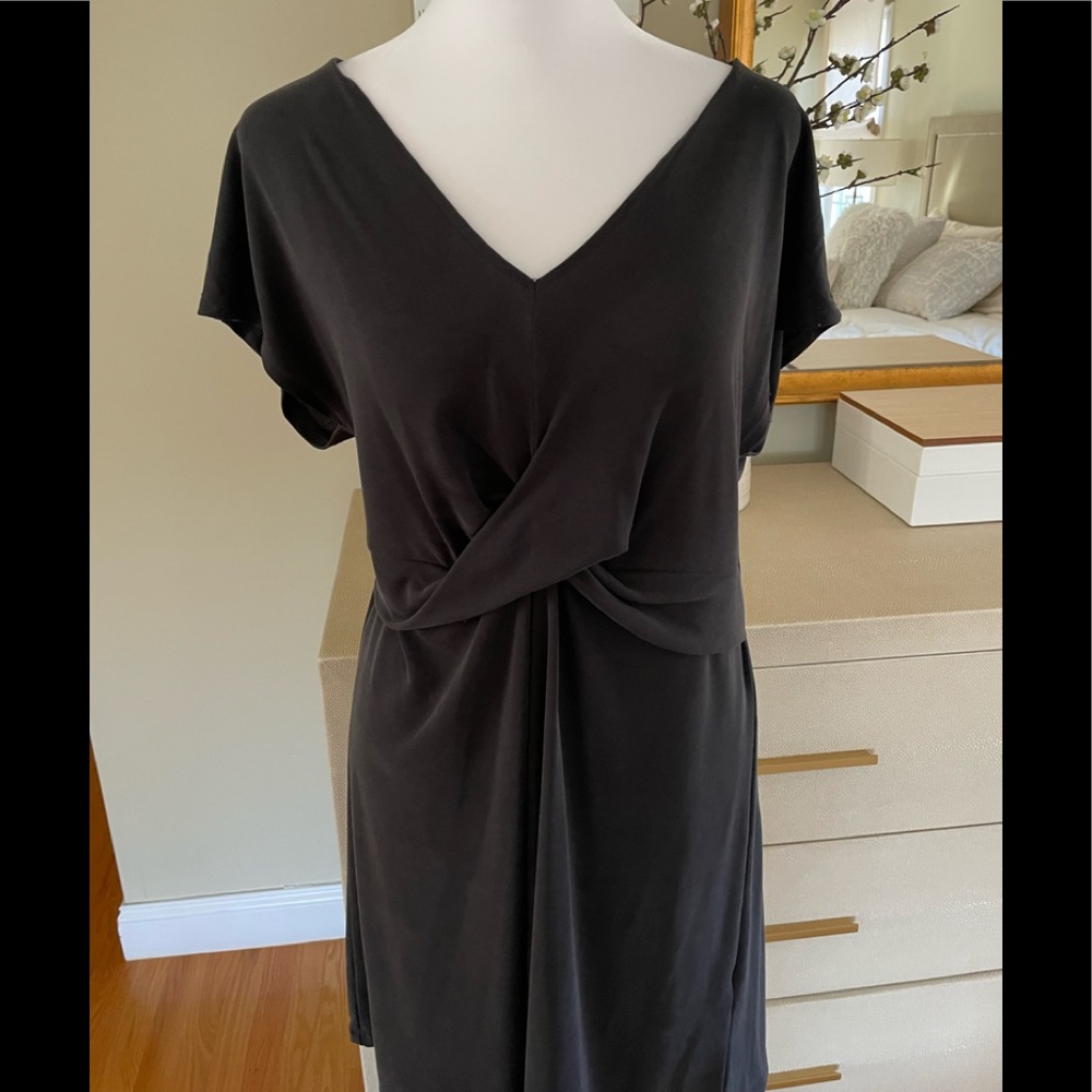 Double Zero Twist Front V-Neck Dress